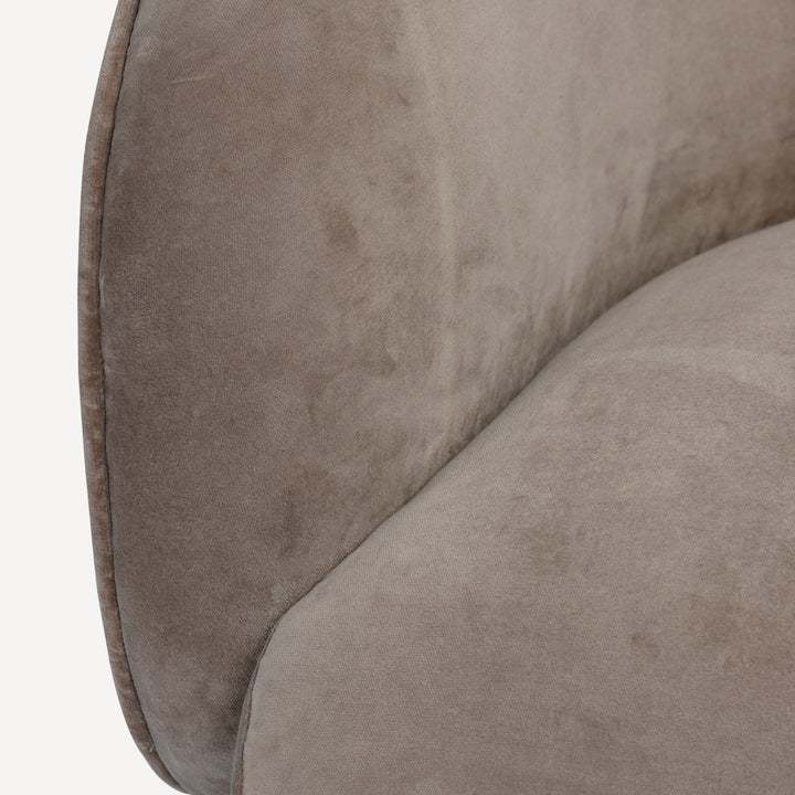 Revolve Oak Velvet Rotunda Swivel Chair