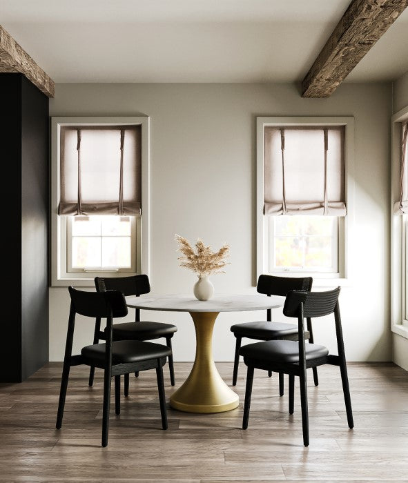 Retro Hourglass Marble Table - Brass