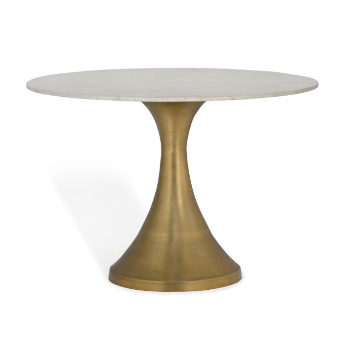 Retro Hourglass Marble Table - Brass