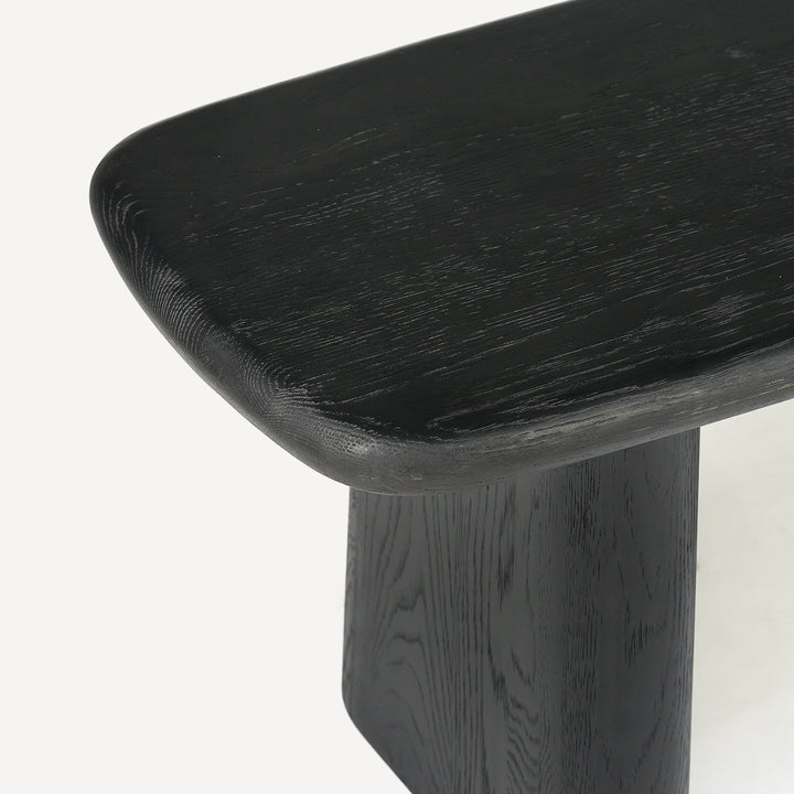 Contoured Charm Oak Dining Seat - Graphite Hue