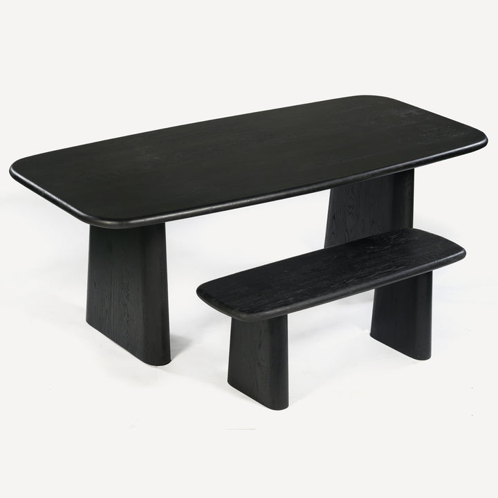 Contoured Charm Oak Dining Seat - Graphite Hue