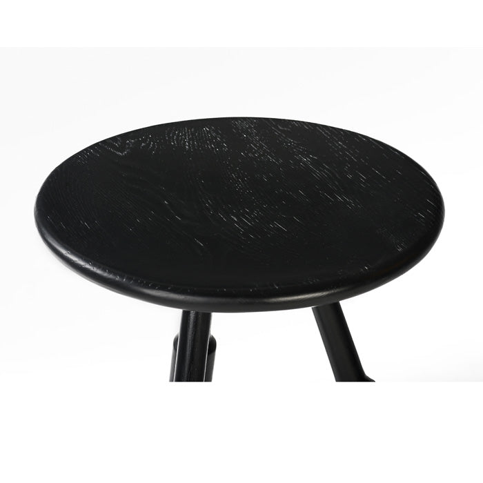 Charcoal Turned Oak Bar Stool - Honest Craftsmanship