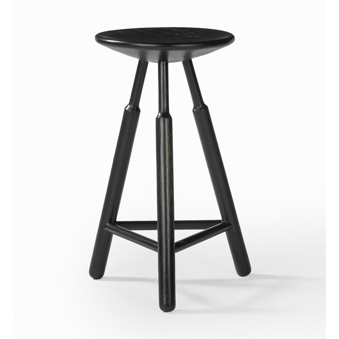 Charcoal Turned Oak Bar Stool - Honest Craftsmanship