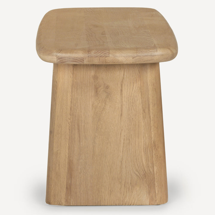 Nature-Inspired Solid White Oak Contour Bench