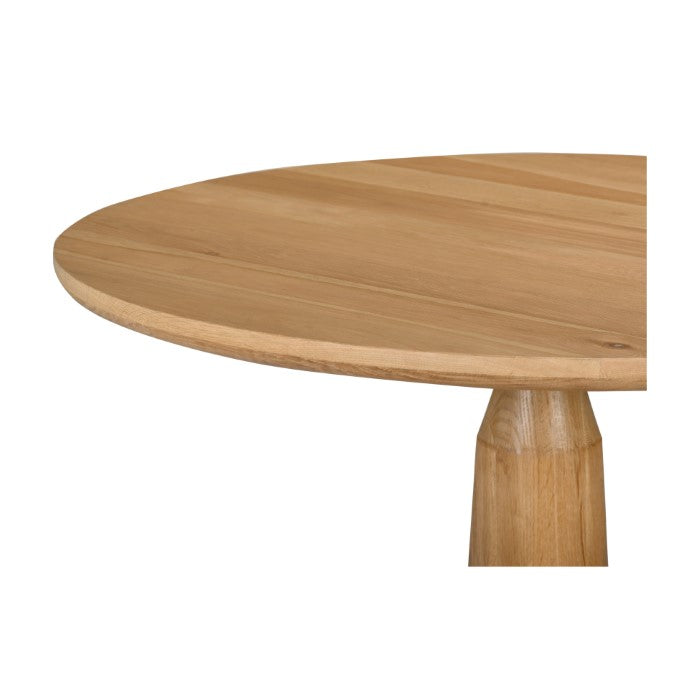 Sleek Oak Pedestal Counter Table - Natural Finish