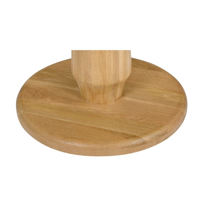 Sleek Oak Pedestal Counter Table - Natural Finish