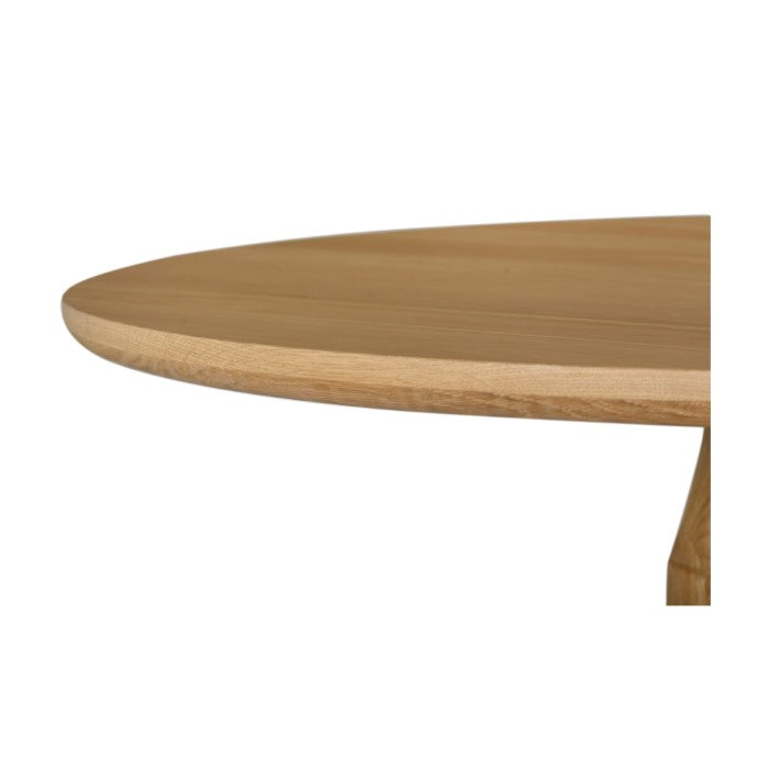 Sleek Oak Pedestal Counter Table - Natural Finish