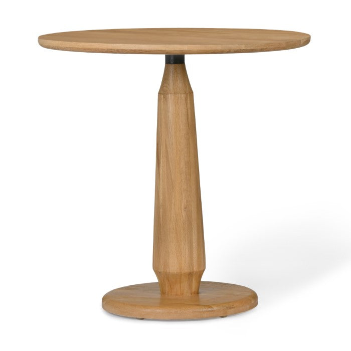 Sleek Oak Pedestal Counter Table - Natural Finish