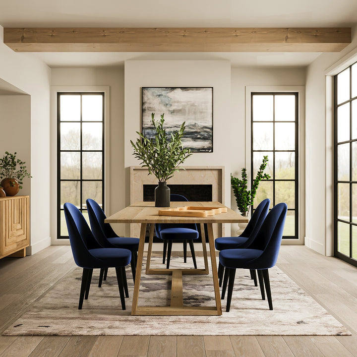 Modern Angular Oak Gathering Table - Natural