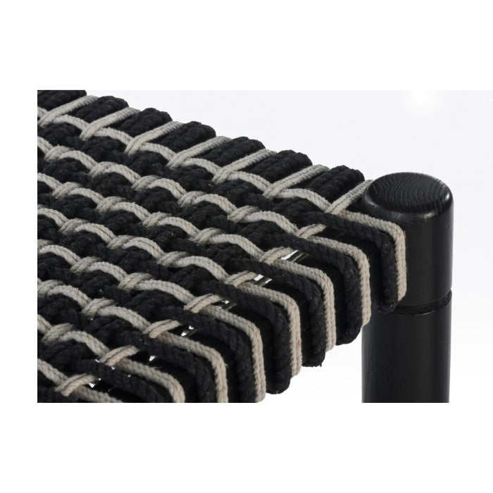 Geo-Weave Charcoal Counter Stool - Artisanal Oak