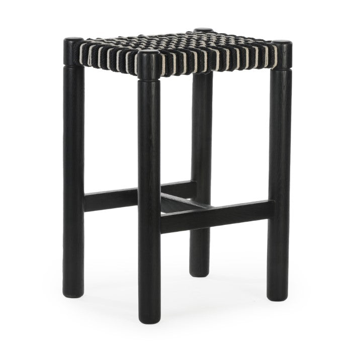CharmCord Geometric Bar Stool - Charcoal Oak