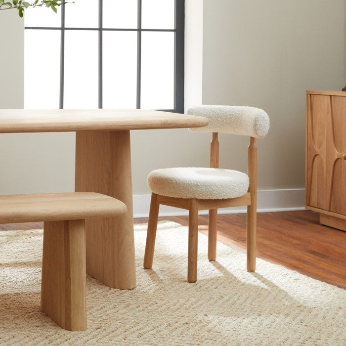 Geometric Bloom Oak Stool - Eco-Friendly