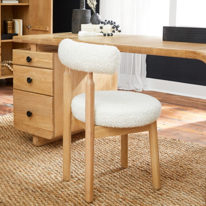 Geometric Bloom Oak Stool - Eco-Friendly