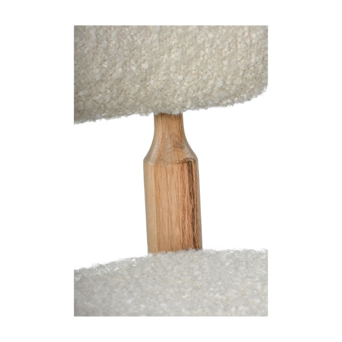 Geometric Oak Bar Stool - Eco-friendly Boucle