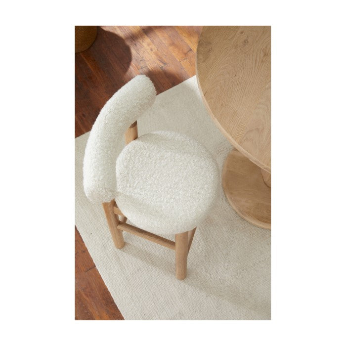 Geometric Oak Bar Stool - Eco-friendly Boucle