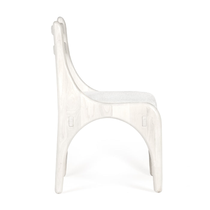 Archway Whitewash Oak Chair - Sculptural Elegance