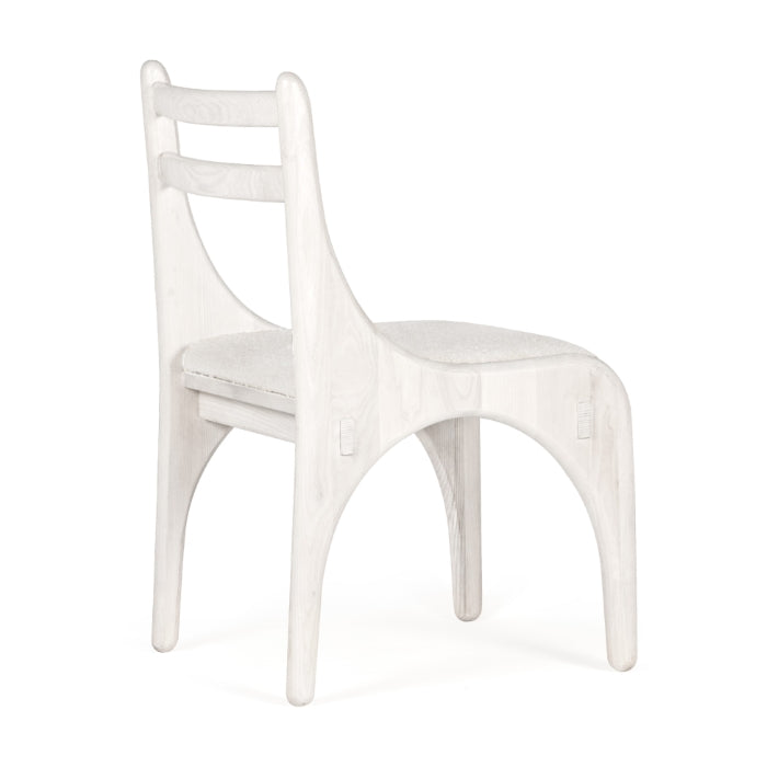 Archway Whitewash Oak Chair - Sculptural Elegance