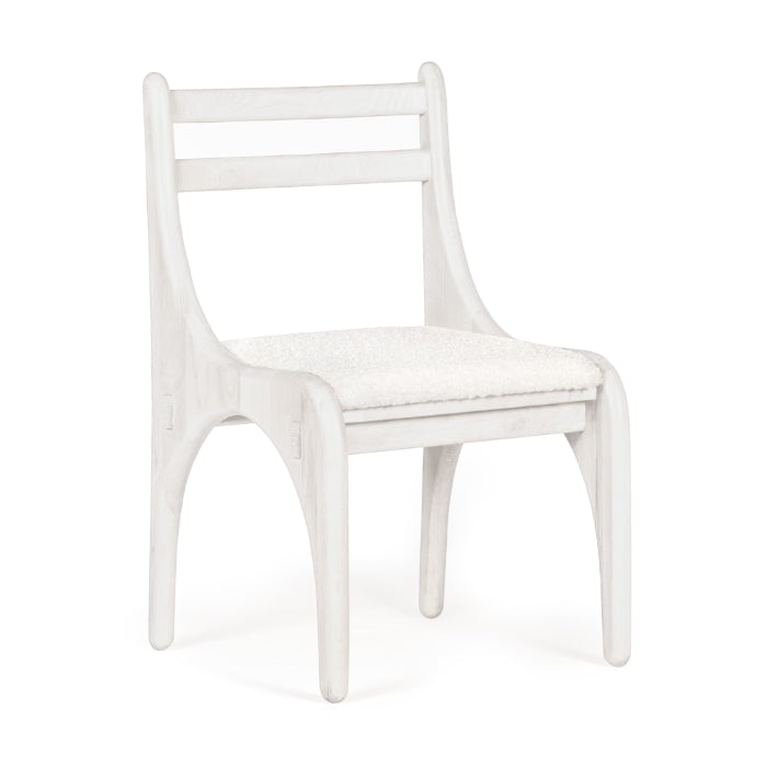 Archway Whitewash Oak Chair - Sculptural Elegance