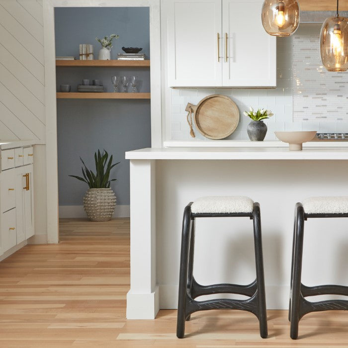 Archway Oak Bistro Stool - Charcoal