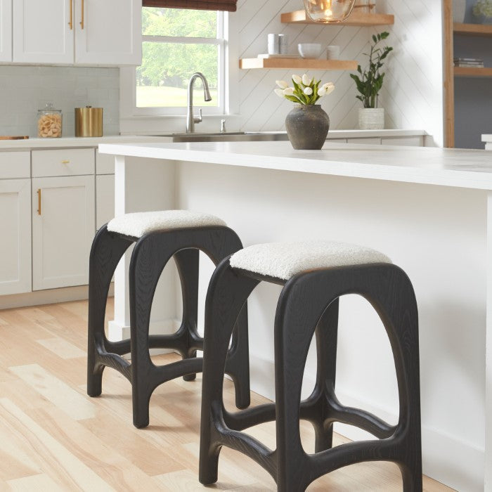 Archway Oak Bistro Stool - Charcoal
