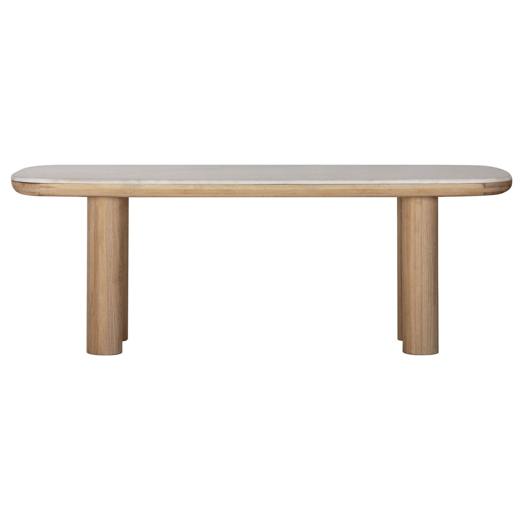 Geometric Elegance Oak & Marble Square Dining Table