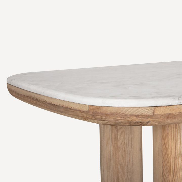 Geometric Elegance Oak & Marble Square Dining Table