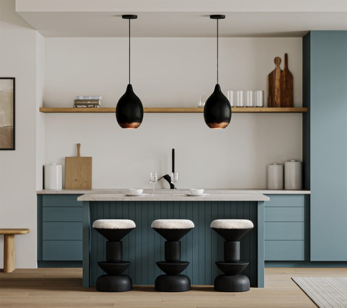 GeoSpin Warm Wood Counter Chair - Charcoal