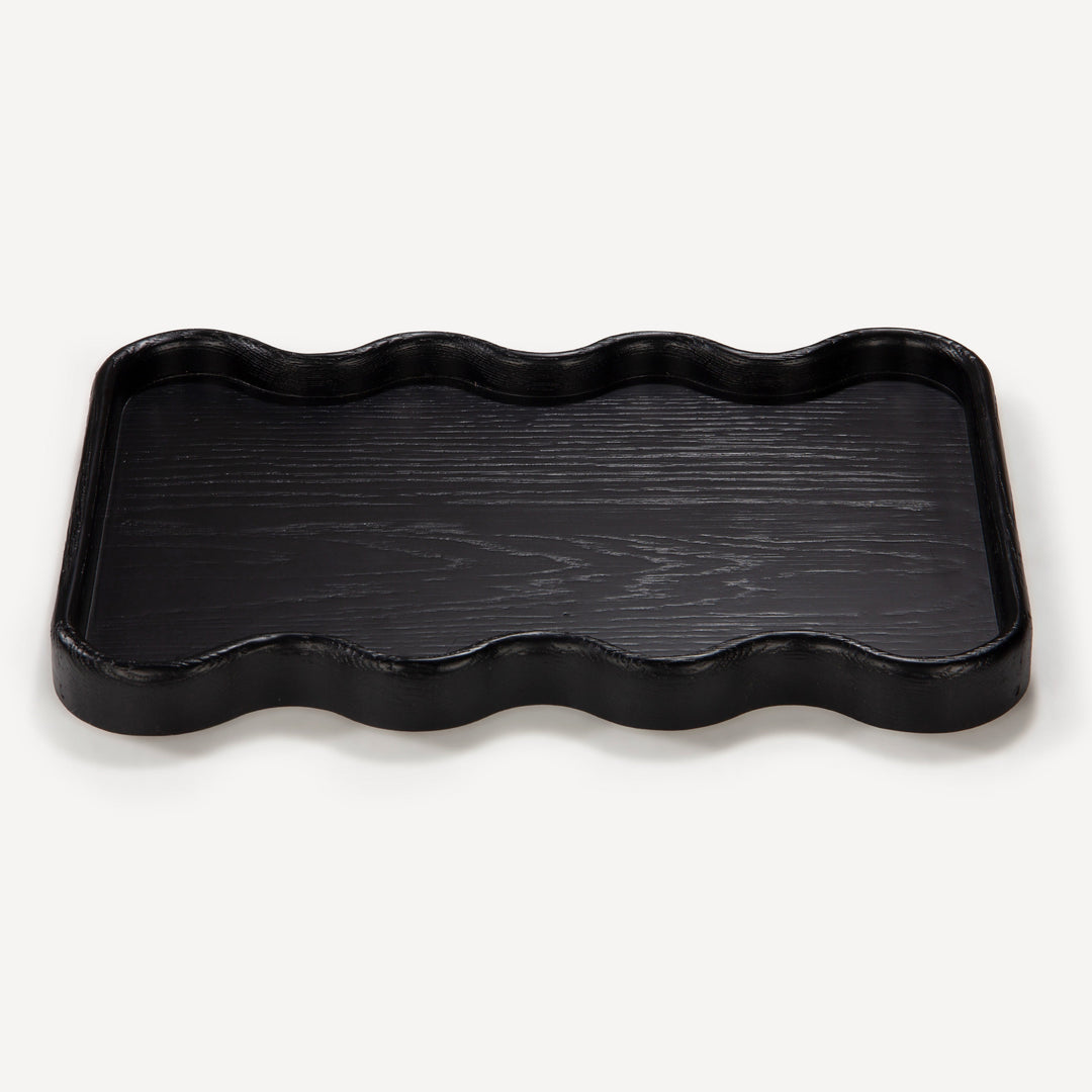 Geometric Oak Platter - Charcoal
