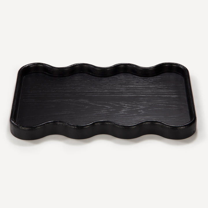 Geometric Oak Platter - Charcoal
