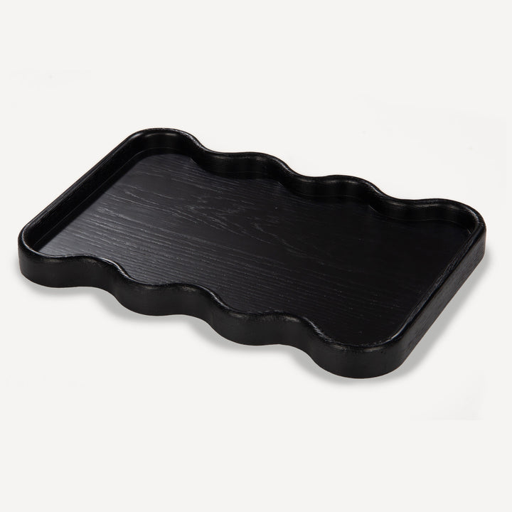 Geometric Oak Platter - Charcoal
