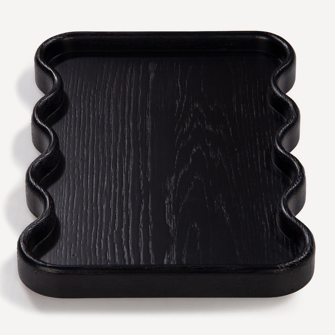 Geometric Oak Platter - Charcoal