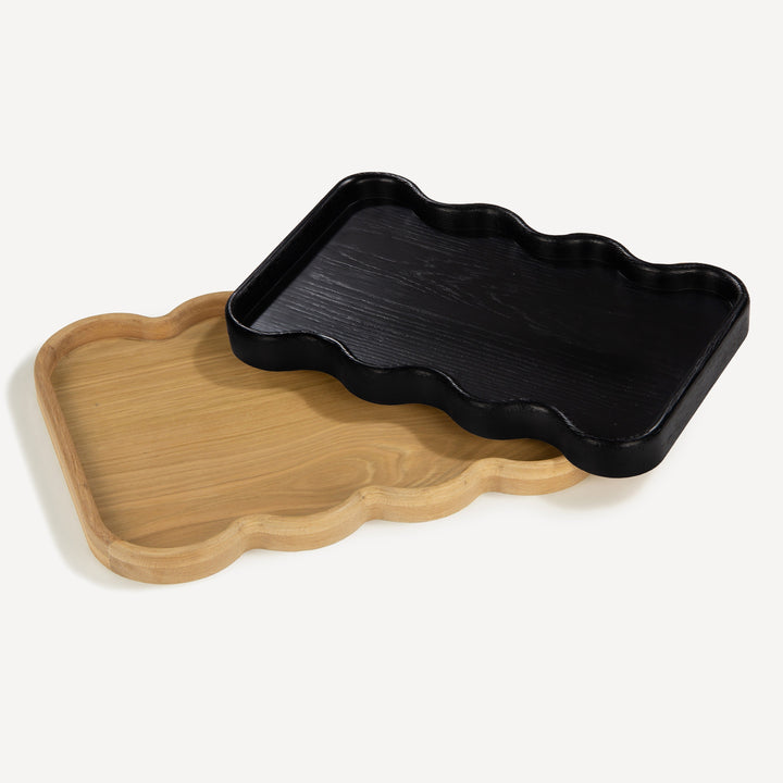 Geometric Oak Platter - Charcoal