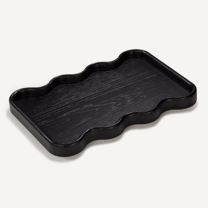 Geometric Oak Platter - Charcoal