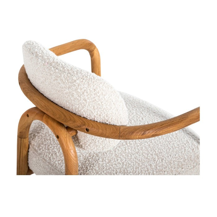 Elegant Dry Honey Oak Bouclé Swivel Diner