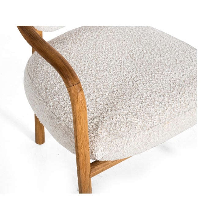 Elegant Dry Honey Oak Bouclé Swivel Diner