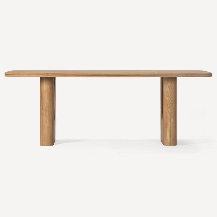 Elegant Inverted Arched Oak Dining Table