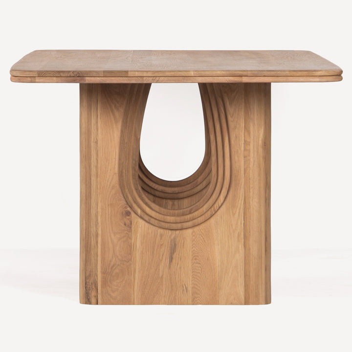 Elegant Inverted Arched Oak Dining Table
