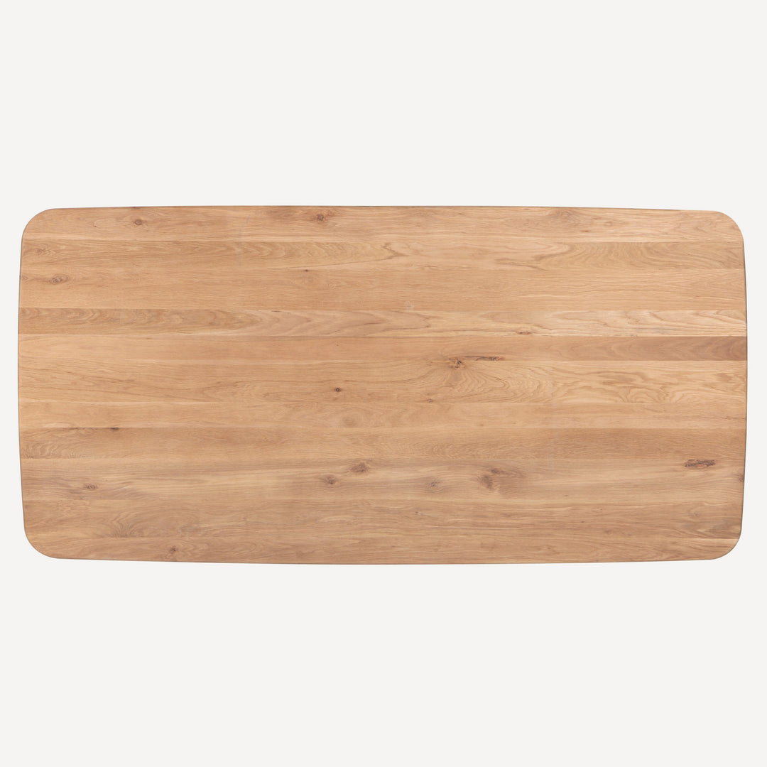 Elegant Inverted Arched Oak Dining Table