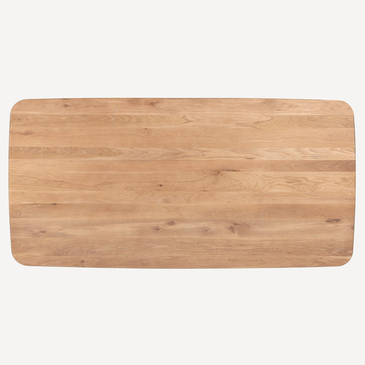 Elegant Inverted Arched Oak Dining Table