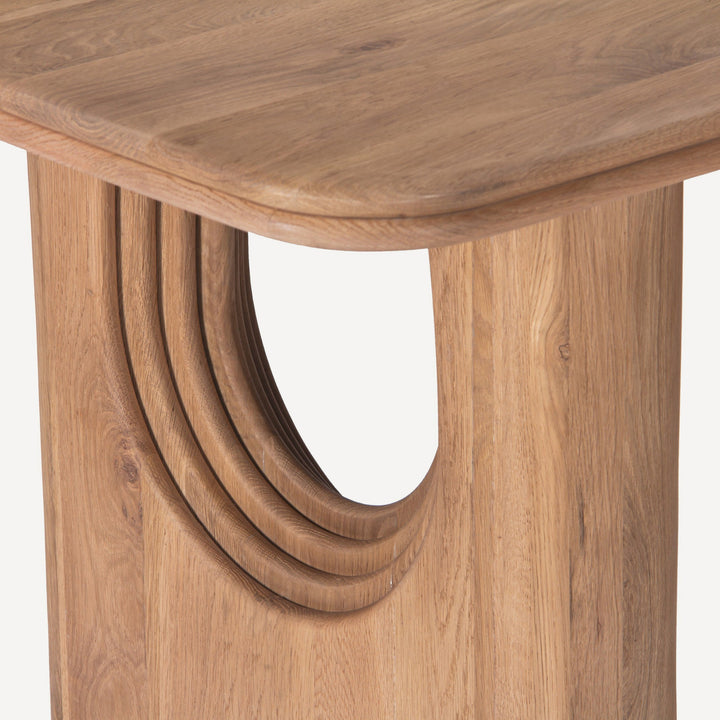 Elegant Inverted Arched Oak Dining Table