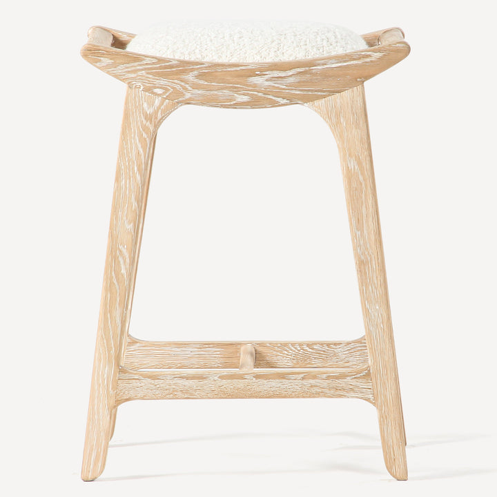 Artisanal Oak & Upholstery Counter Seat