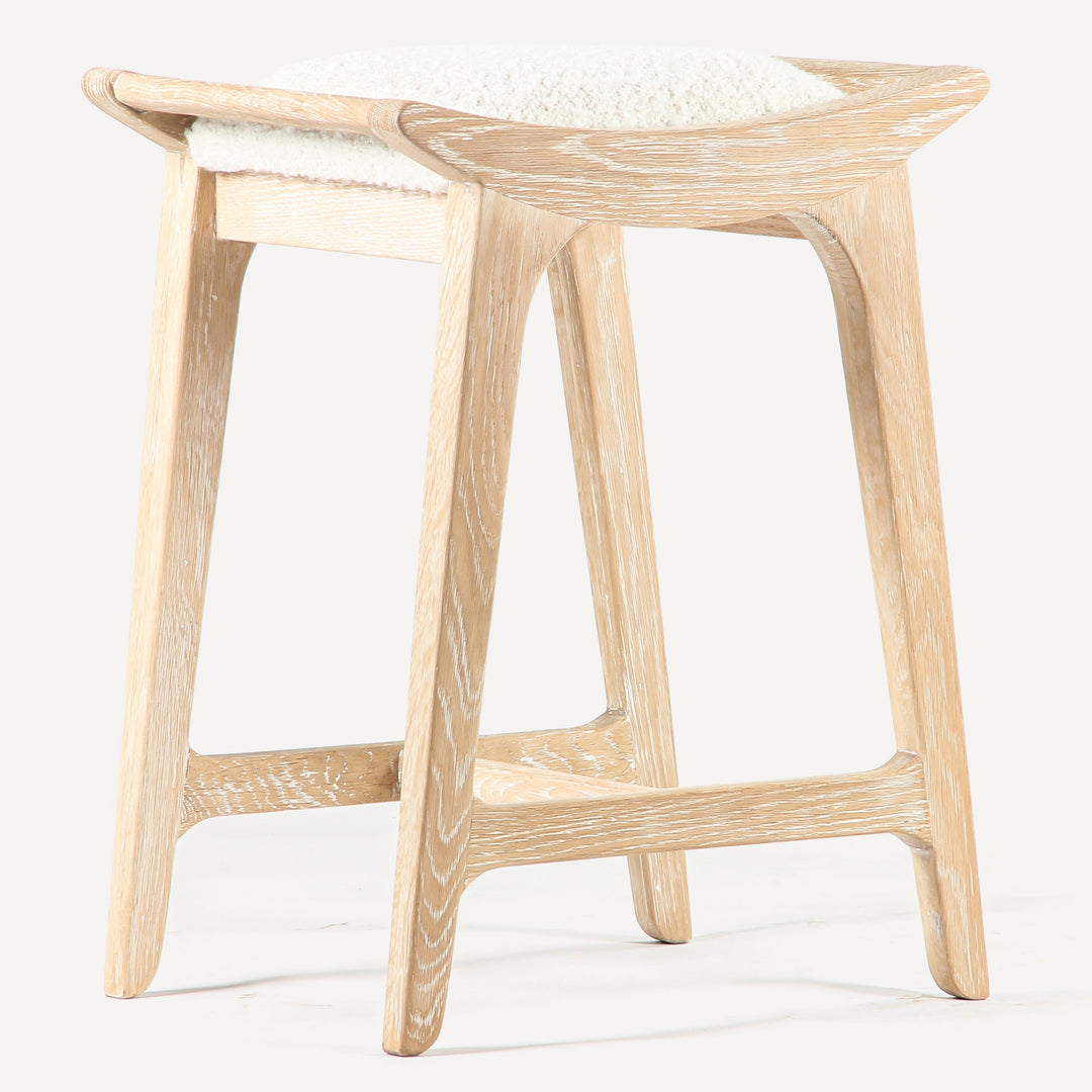 Artisanal Oak & Upholstery Counter Seat