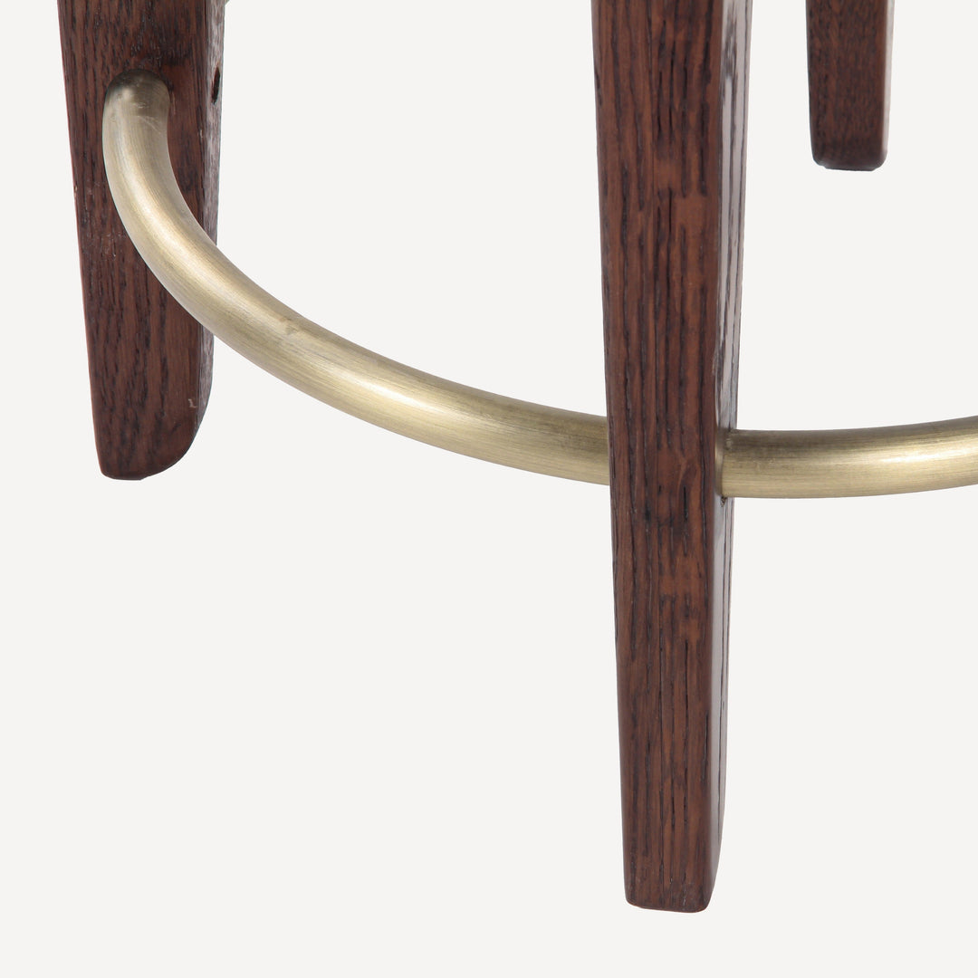 Urban Oak Counter Perch with Brass Footrest