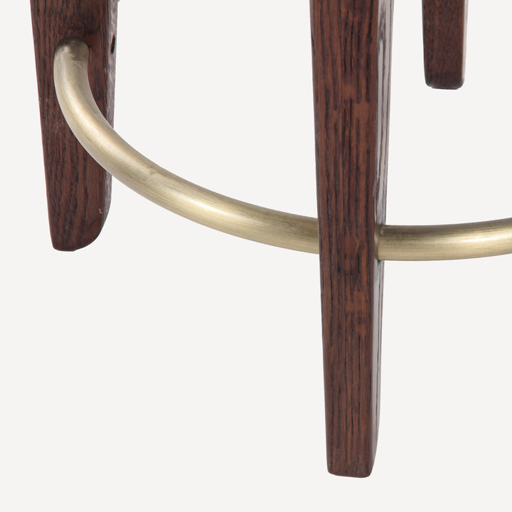 Urban Oak Counter Perch with Brass Footrest