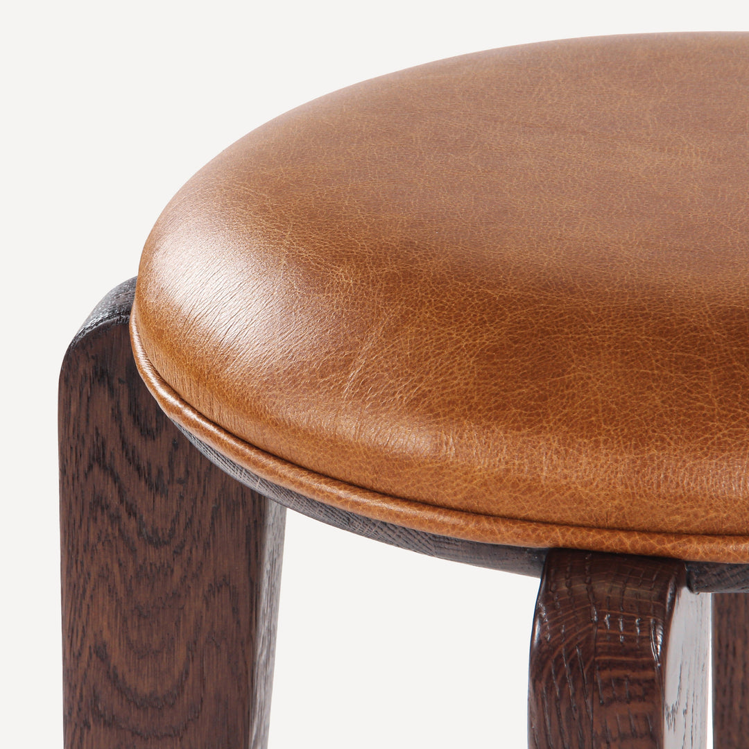 Urban Oak Counter Perch with Brass Footrest