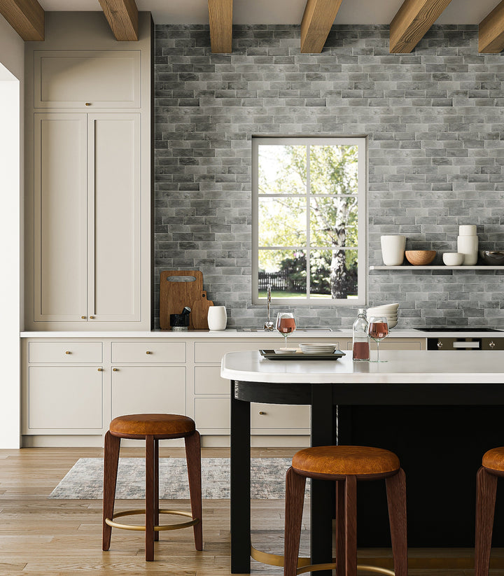 Urban Oak Counter Perch with Brass Footrest
