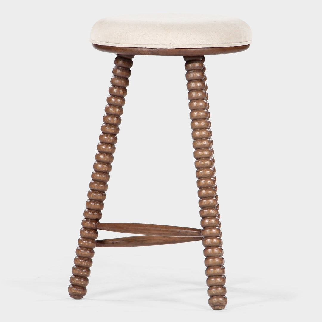 Modern Rustic Oak Swivel Bar Stool