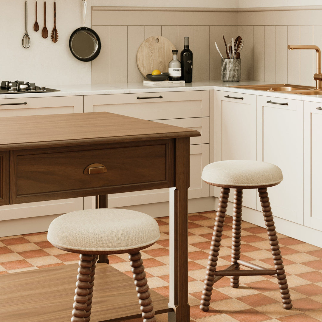 Modern Rustic Oak Swivel Bar Stool