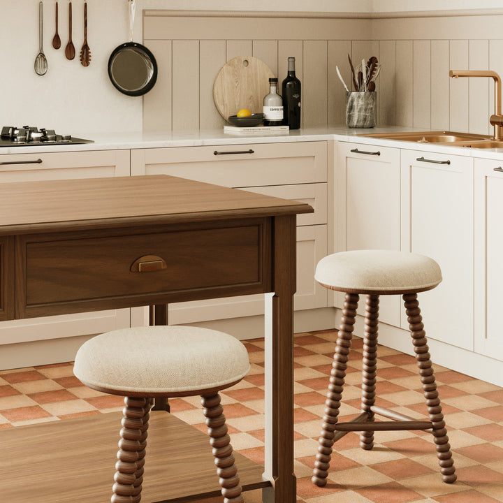 Modern Rustic Oak Swivel Bar Stool
