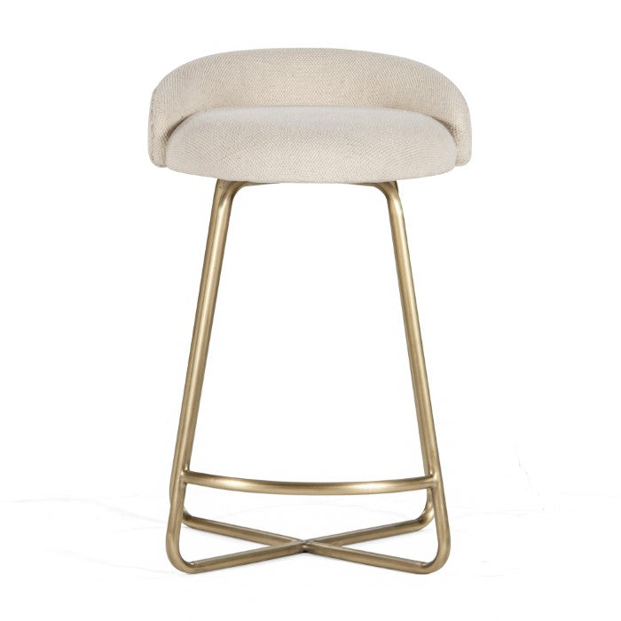 Modern Radiused Counter Stool with Warm Upholstery